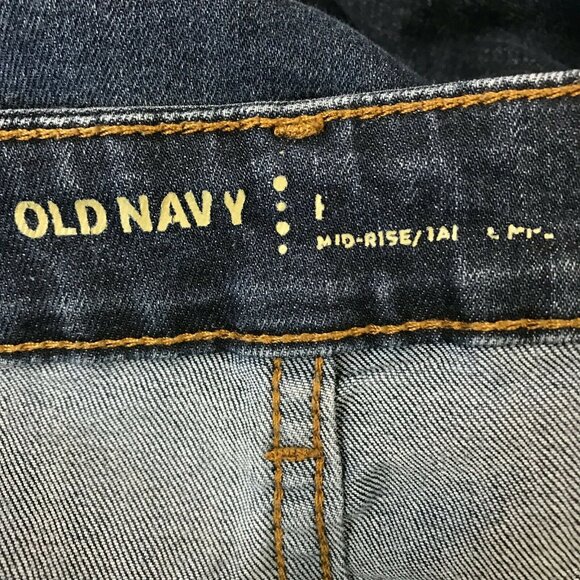 Old Navy Womens Mid Rise  Denim Blue Tapered Leg Jeans Size 10 - Picture 5 of 8